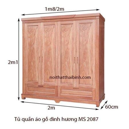Tủ áo gỗ đinh hương MS 2087