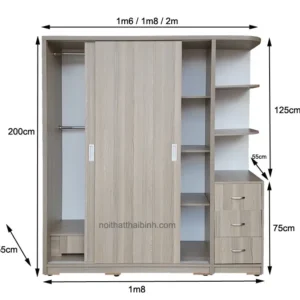 Tủ quần áo cánh lùa hiện đại MS 1233