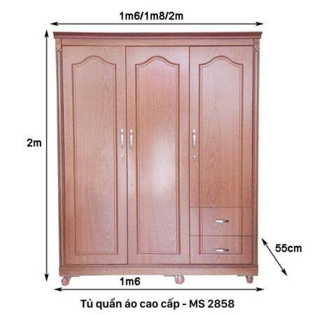 Tủ quần áo 1m6 MS 2858 10 Tủ quần áo 1m6 MS 2858