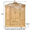 Tủ quần áo gỗ gõ đỏ cao cấp MS 2993 - Hình ảnh 2