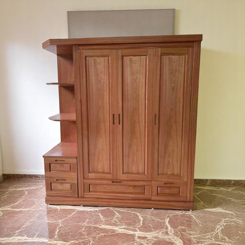 mẫu tủ quần áo gỗ tự nhiên 4 cánh