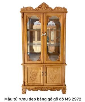 Mẫu tủ rượu đẹp bằng gỗ MS 2972