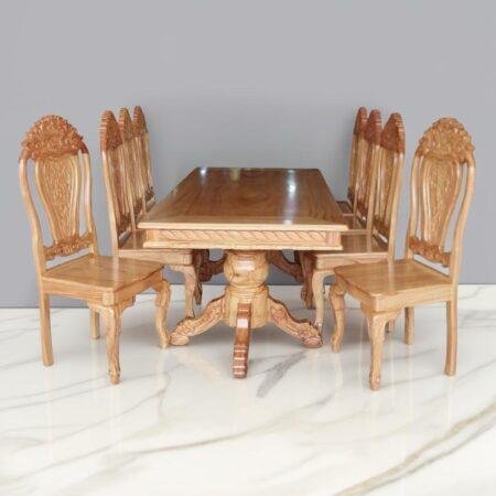 Bộ bàn ăn 8 ghế gỗ gõ đỏ MS 3197