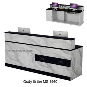 Quầy lễ tân hiện đại vân đá MS 1960
