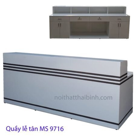 Quầy lễ tân 2m4 MS 9716 Giá 2m4 = 9.600.000