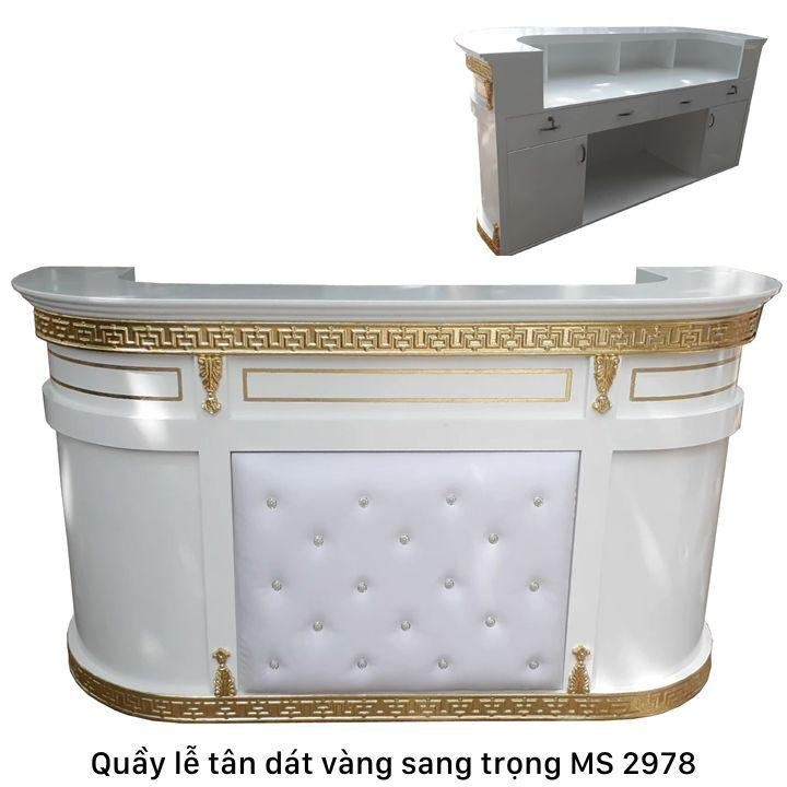 Quầy lễ tân sang trọng dát vàng MS 2978 - Ảnh 2