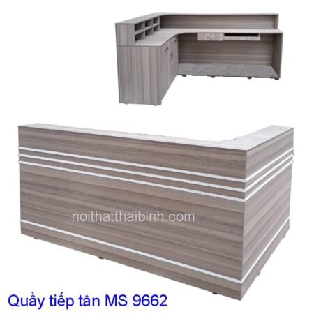 Quầy lễ tân MS 9662 Giá quầy góc 2m0 = 10.800.000