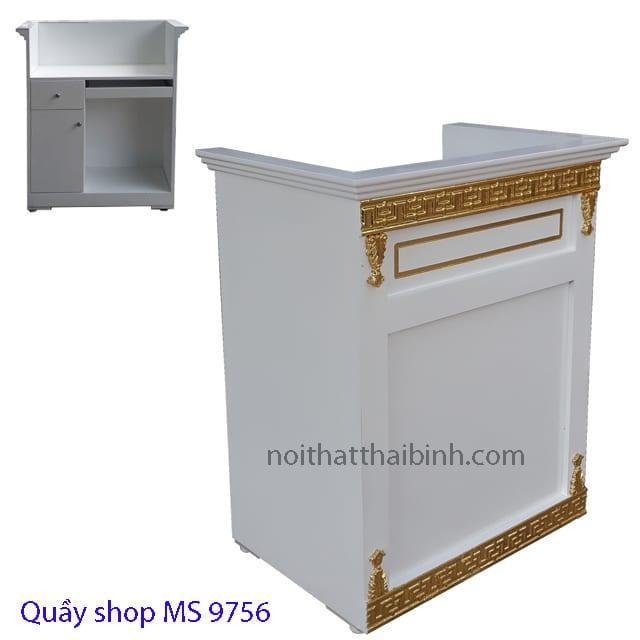 Quầy tính tiền shop bán hàng MS 9756 Giá 1m0 = 5.500.000 1 Quầy tính tiền shop bán hàng MS 9756 Giá 1m0 = 5.500.000