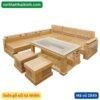 Sofa góc gỗ sồi tự nhiên MS 2849