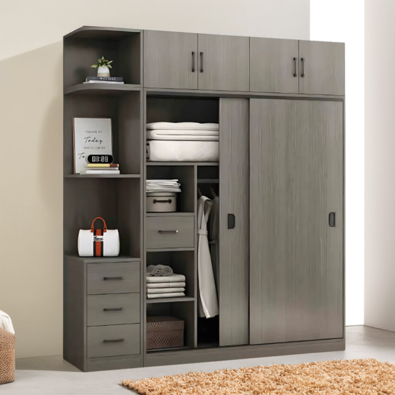 Tủ Áo 2 Tầng cửa lùa có kệ trang trí MS 3196 - Ảnh 2
