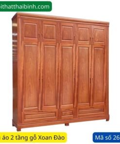 Tủ áo 2 tầng gỗ Xoan Đào MS 2679