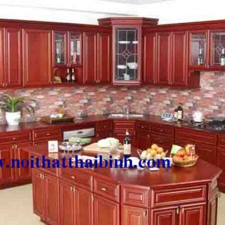 TỦ BẾP GỖ căm xe MS 1203  GIÁ : 4.700.000m2