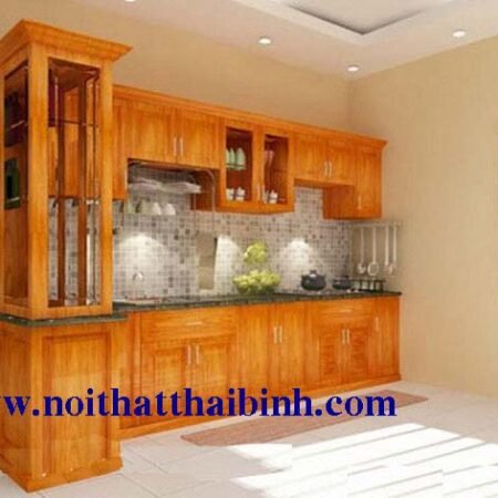 TỦ BẾP GỖ căm xe MS 1221  GIÁ : 4.700.000m2
