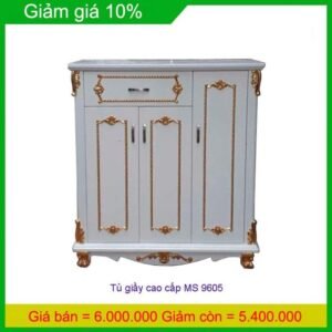 Tủ giầy dát vàng cao cấp MS 9605 Giá 1m2 = 6.000.000 giảm 10% còn = 5.400.000
