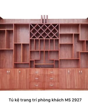 Tủ kệ trang trí phòng khách gỗ tự nhiên MS 2927