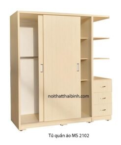 Tủ quần áo 2 cánh trượt đẹp MS 2102