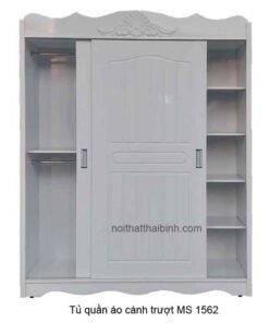 Tủ quần áo cánh trượt màu trắng MS 1562 Giá bán= 9,000,000đ giảm còn= 7,000,000đ