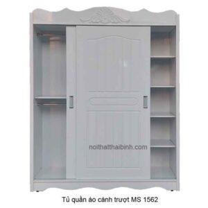 Tủ quần áo cánh trượt màu trắng MS 1562 Giá bán= 9,000,000đ giảm còn= 7,000,000đ