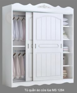 Tủ quần áo cửa lùa màu trắng MS 1284 Giá bán = 10.000.000đ giảm còn = 8.000.000đ