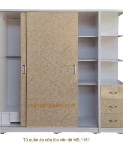 Tủ quần áo cửa lùa vân đá MS 1151 Giá bán = 11.500.000đ giảm còn= 9.500.000đ
