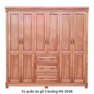 Tủ quần áo 3 buồng gỗ xoan đào MS 3036