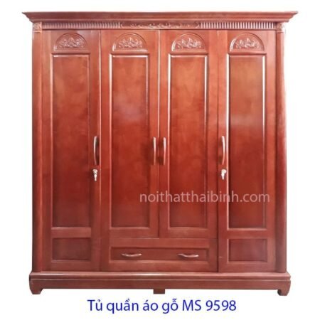 Tủ quần áo gỗ 4 cánh MS 9598 Giá 2m0 = 14.500.000
