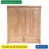 Tủ quần áo gỗ Hương Xám 4 cánh MS 2671