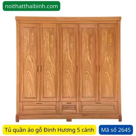 Tủ quần áo 5 cánh gỗ Đinh Hương MS 2645