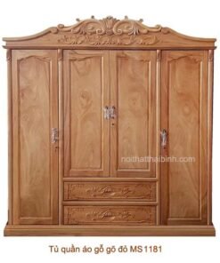 Tủ quần áo gỗ gõ đỏ 2m MS 1181 Giá bán = 39.000.000 đ Giản còn 34.000.000 đ