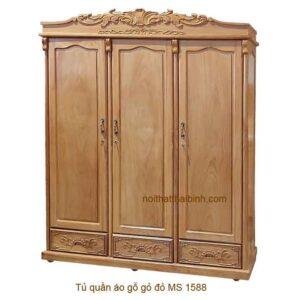 Tủ quần áo gỗ gõ đỏ MS 1588 Giá bán= 42,000,000đ giảm còn= 32,000,000đ