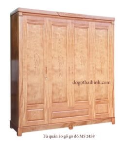 Tủ quần áo gỗ gõ 4 cánh MS 2458