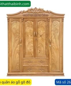 Tủ quần áo gỗ gõ đỏ MS 2686