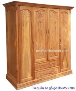 Tủ quần áo gỗ gõ đỏ MS 9708 Giá 2m0 = 39.000.000 đ giảm còn = 34.000.000 đ