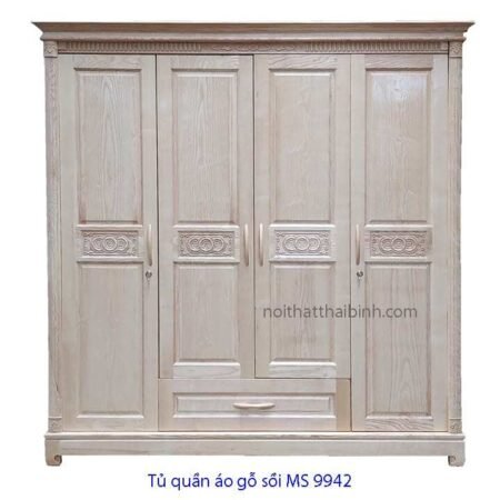 Tủ quần áo gỗ sồi đẹp MS 9942 Giá bán = 12.500.000 đ