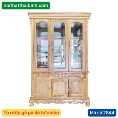 Tủ rượu gõ đỏ tự nhiên MS 2844