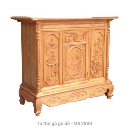 Tủ thờ bằng gỗ gõ đỏ MS 2689 | GIAO HỎA TỐC TPHCM