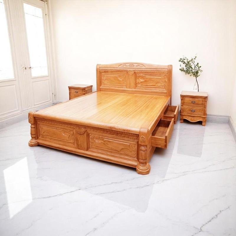 Mẫu giường gỗ hợp phòng ngủ nhỏ