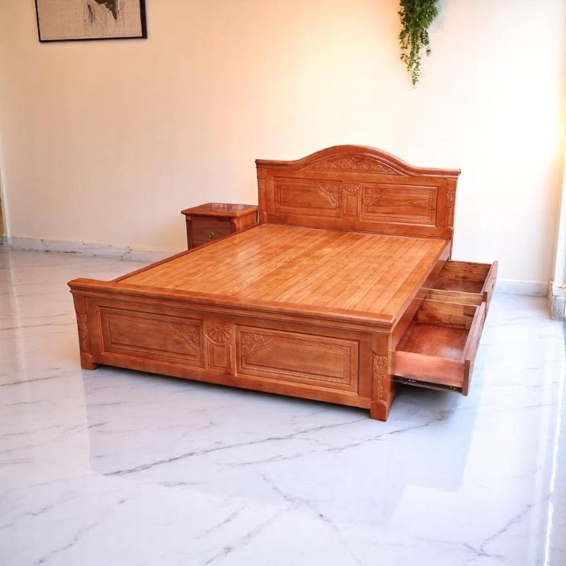 Mẫu giường gỗ phong cách hiện đại