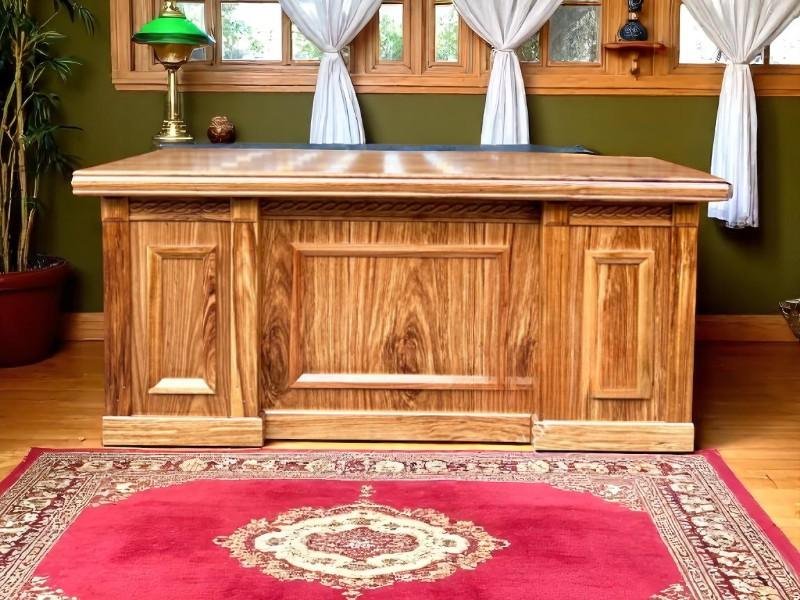 Bàn làm việc chân sắt mặt gỗ công nghiệp