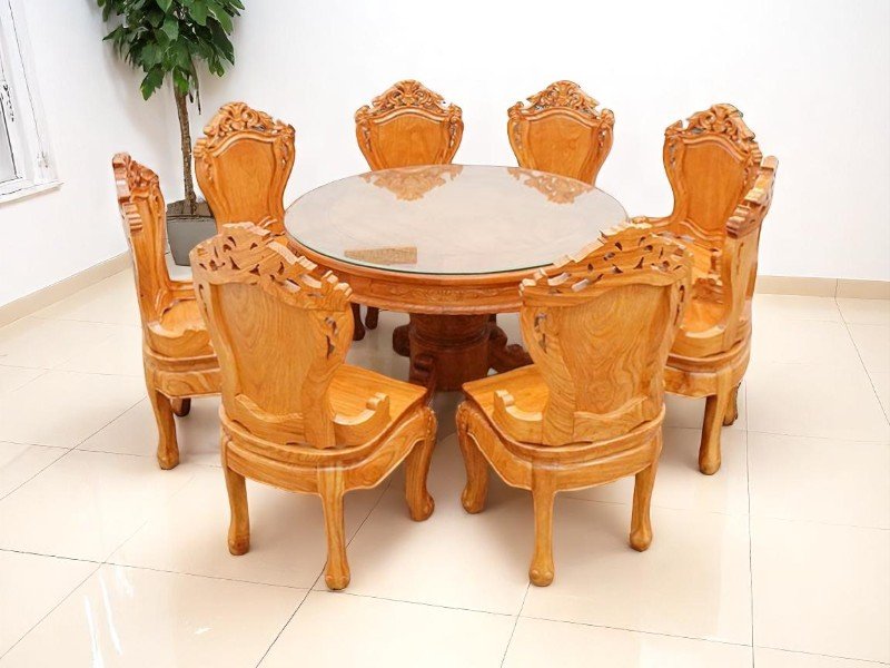Tác dụng bàn ăn gỗ dễ phối nội thất