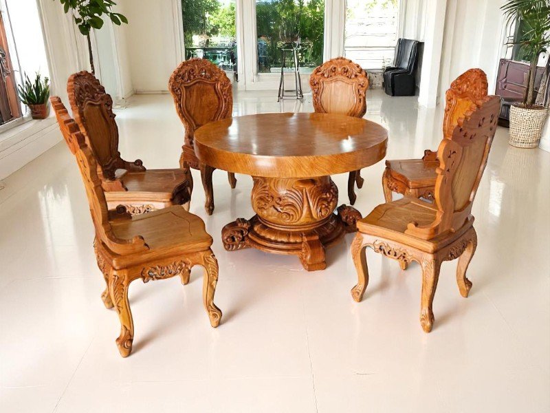 Tác dụng bàn ăn gỗ dễ phối nội thất