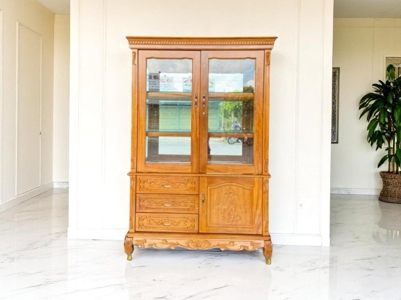 Tủ rượu gỗ sồi sang trọng