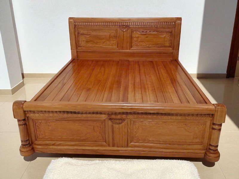 Mẫu giường gỗ 1m8x2m đẹp