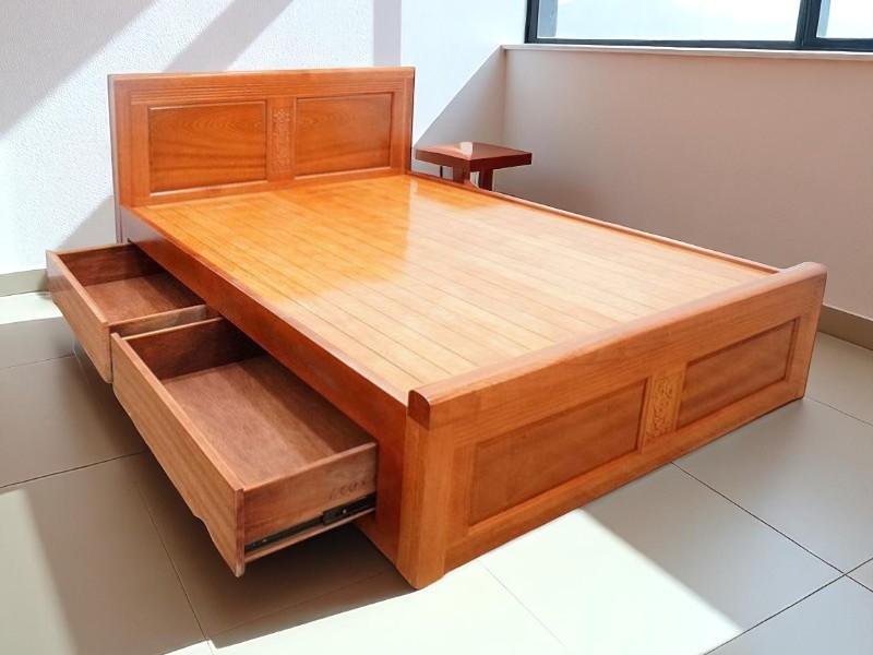 Mẫu giường gỗ đơn giản đẹp
