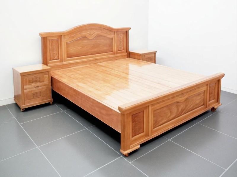 Mẫu giường gỗ đơn giản đẹp