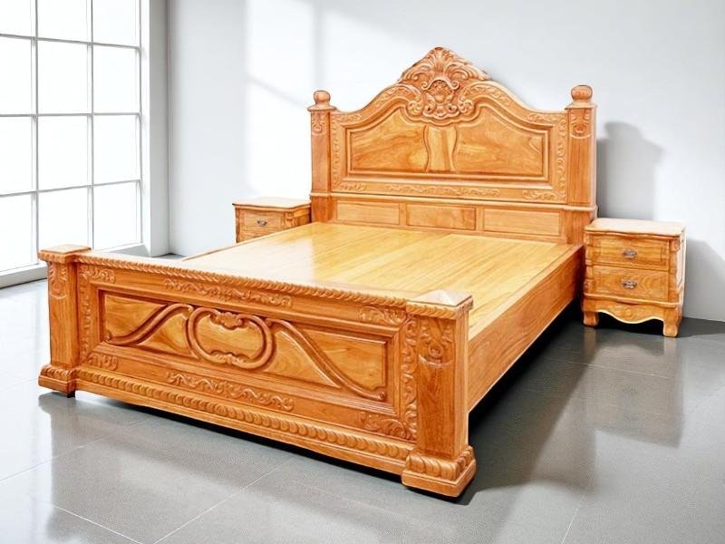 Mẫu giường gỗ đơn giản đẹp