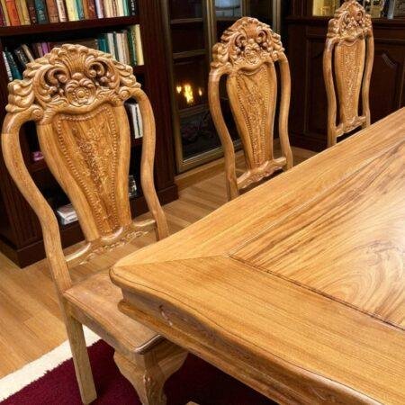 Bộ bàn ăn gỗ gõ đỏ 8 ghế MS 3246 9 Bộ bàn ăn gỗ gõ đỏ 8 ghế MS 3246