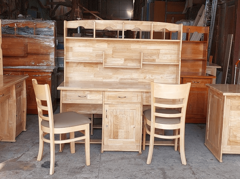 Bàn học cho 2 bé gỗ cao su tự nhiên giao hỏa tốc