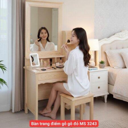 Bàn trang điểm gỗ gõ đỏ MS 3243