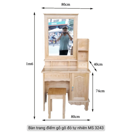 Bàn trang điểm gỗ gõ đỏ MS 3243